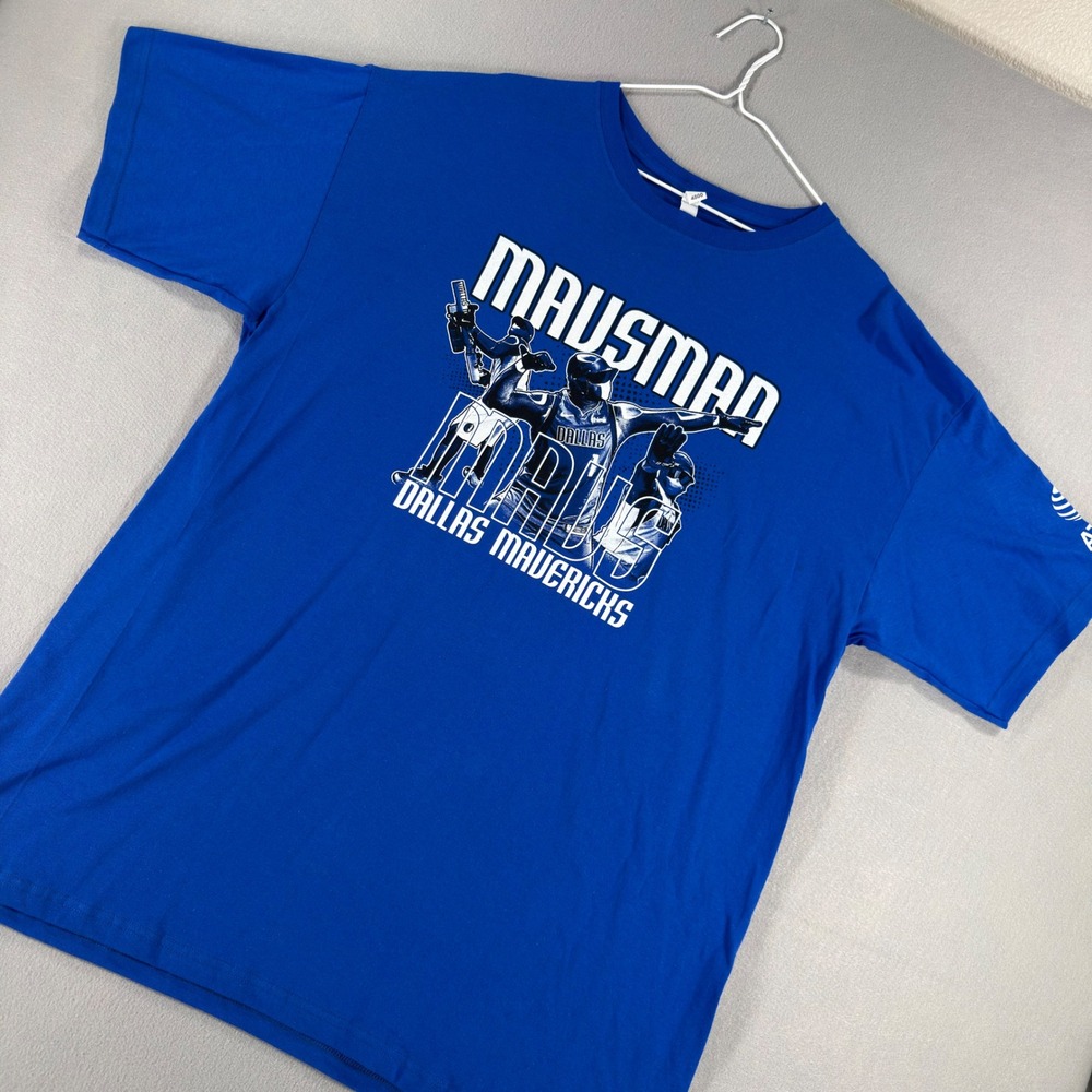 Dallas Mavericks Mavsman T-Shirt Mens Blue M&O Gold AT&T Graphic Tee 4800